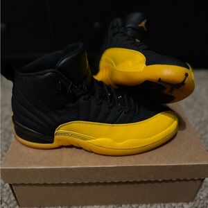 Jordan 12 retro black university gold